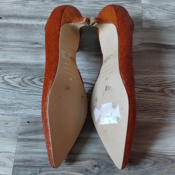 INTENTIONALLY BLANK Costa Cowhide Kitten Heel Chestnut Women's Size 38 US 7.5-8 - Picture 4 of 6